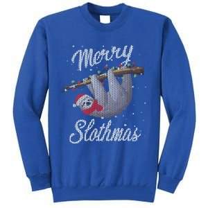 Merry Slothmas Ugly Christmas Sloth Gift Tall Sweatshirt