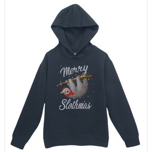 Merry Slothmas Ugly Christmas Sloth Gift Urban Pullover Hoodie