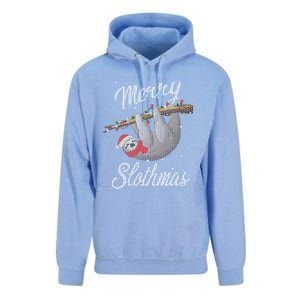 Merry Slothmas Ugly Christmas Sloth Gift Unisex Surf Hoodie