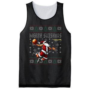 Merry Swishmas Ugly Christmas Basketball Christmas  Mesh Reversible Basketball Jersey Tank