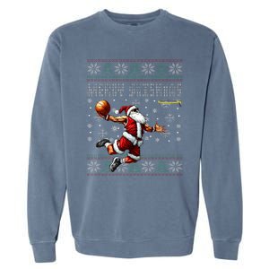 Merry Swishmas Ugly Christmas Basketball Christmas  Garment-Dyed Sweatshirt