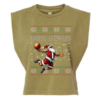 Merry Swishmas Ugly Christmas Basketball Christmas  Garment-Dyed Women's Muscle Tee