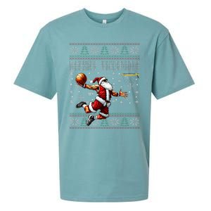 Merry Swishmas Ugly Christmas Basketball Christmas  Sueded Cloud Jersey T-Shirt