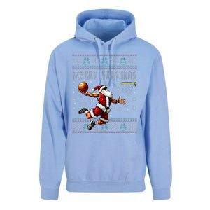 Merry Swishmas Ugly Christmas Basketball Christmas  Unisex Surf Hoodie