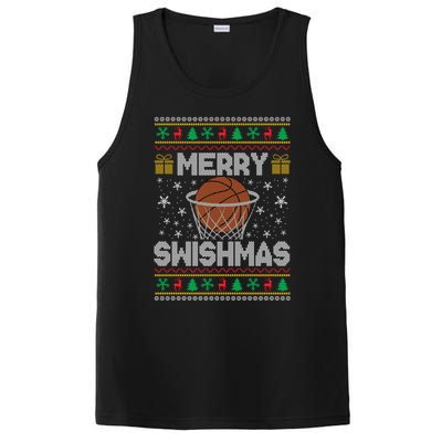 Merry Swishmas Ugly Christmas Basketball Christmas Gift PosiCharge Competitor Tank