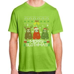 Merry Slothmas Ugly Christmas Sweater For Sloth Lovers Meaningful Gift Adult ChromaSoft Performance T-Shirt