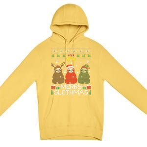 Merry Slothmas Ugly Christmas Sweater For Sloth Lovers Meaningful Gift Premium Pullover Hoodie