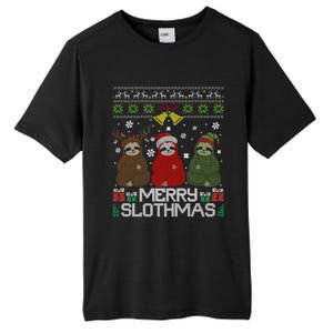 Merry Slothmas Ugly Christmas Sweater For Sloth Lovers Meaningful Gift Tall Fusion ChromaSoft Performance T-Shirt