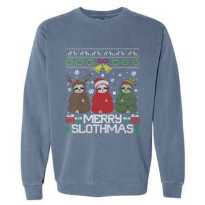 Merry Slothmas Ugly Christmas Sweater For Sloth Lovers Meaningful Gift Garment-Dyed Sweatshirt