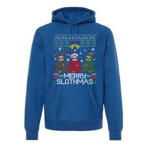 Merry Slothmas Ugly Christmas Sweater For Sloth Lovers Meaningful Gift Premium Hoodie