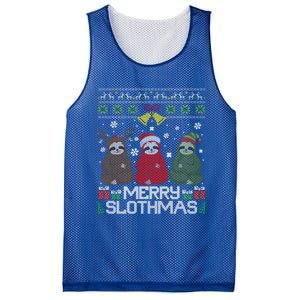 Merry Slothmas Ugly Christmas Sweater For Sloth Lovers Meaningful Gift Mesh Reversible Basketball Jersey Tank