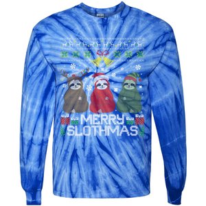 Merry Slothmas Ugly Christmas Sweater For Sloth Lovers Meaningful Gift Tie-Dye Long Sleeve Shirt