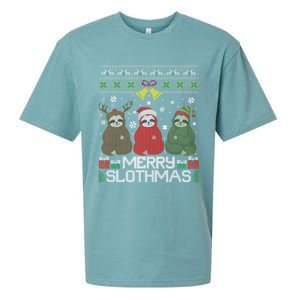 Merry Slothmas Ugly Christmas Sweater For Sloth Lovers Meaningful Gift Sueded Cloud Jersey T-Shirt