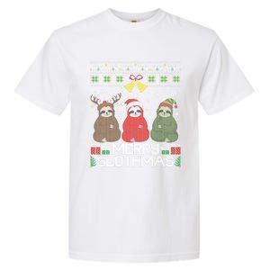 Merry Slothmas Ugly Christmas Sweater For Sloth Lovers Meaningful Gift Garment-Dyed Heavyweight T-Shirt