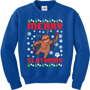 Merry Slothmas Ugly Christmas Sweater Animal Sloth Lover Gift Kids Sweatshirt