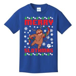 Merry Slothmas Ugly Christmas Sweater Animal Sloth Lover Gift Kids T-Shirt