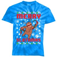 Merry Slothmas Ugly Christmas Sweater Animal Sloth Lover Gift Kids Tie-Dye T-Shirt