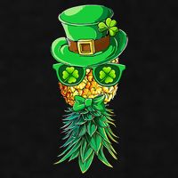 Mask Swinger Upside Down Pineapple Shamrock St Patrick's Day Ladies PosiCharge Tri-Blend Wicking Tank