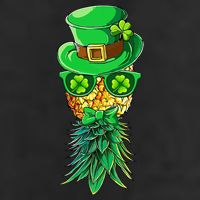 Mask Swinger Upside Down Pineapple Shamrock St Patrick's Day Garment-Dyed Fleece Hoodie