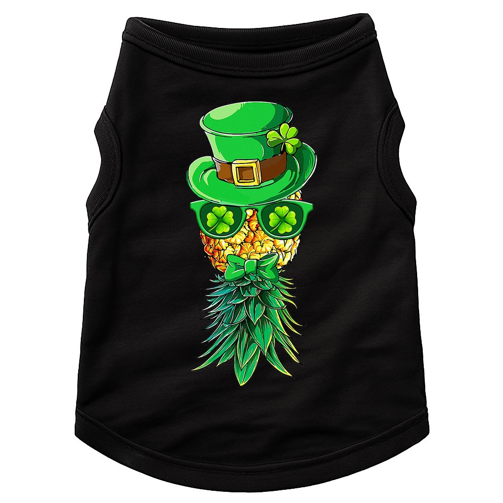 Mask Swinger Upside Down Pineapple Shamrock St Patrick's Day Doggie Tank