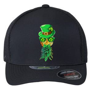 Mask Swinger Upside Down Pineapple Shamrock St Patrick's Day Flexfit Unipanel Trucker Cap