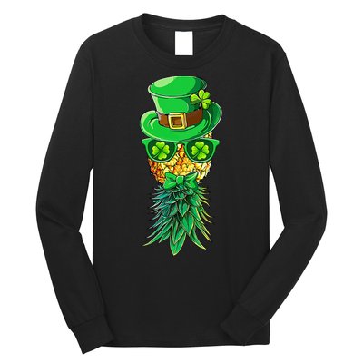 Mask Swinger Upside Down Pineapple Shamrock St Patrick's Day Long Sleeve Shirt