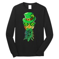 Mask Swinger Upside Down Pineapple Shamrock St Patrick's Day Long Sleeve Shirt