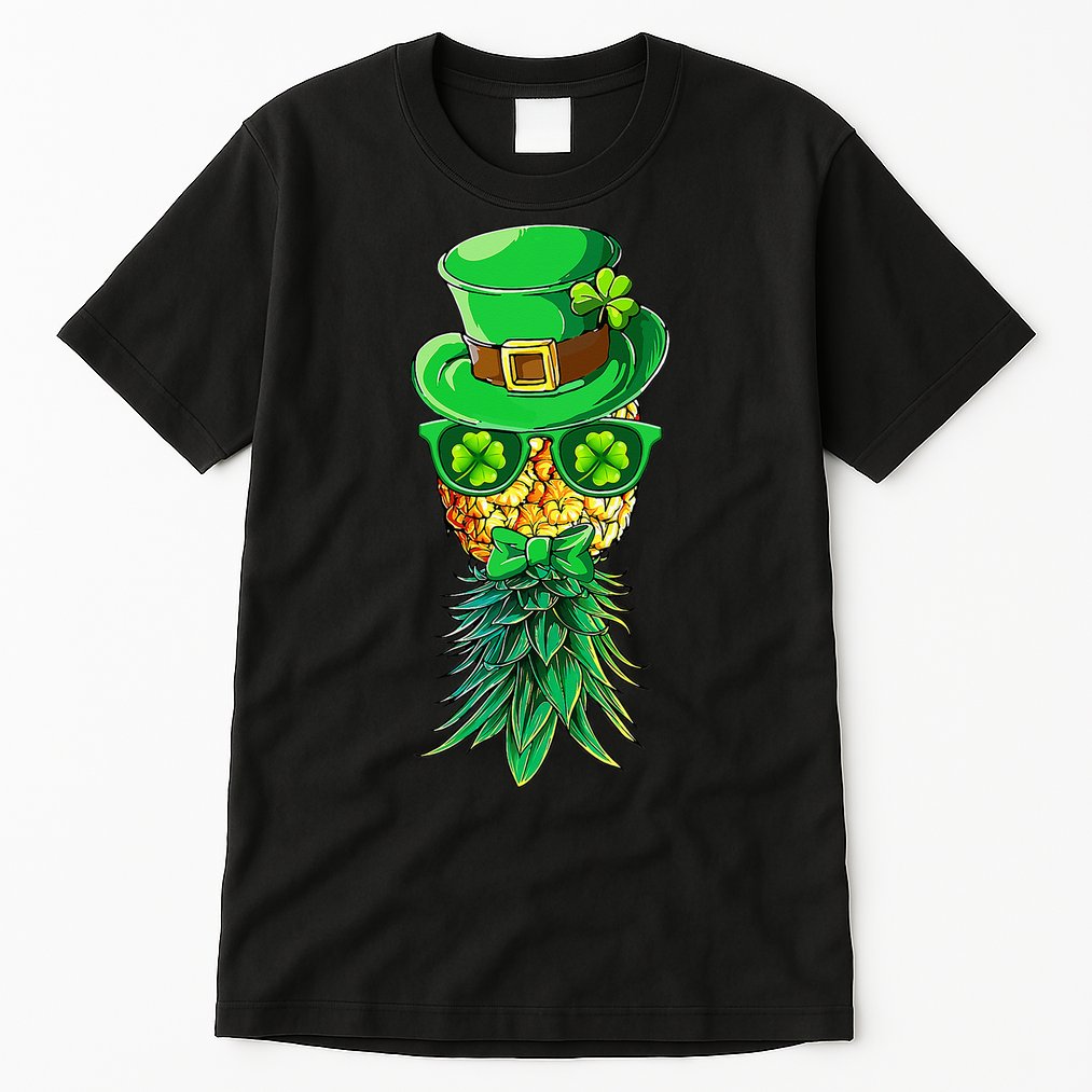 Mask Swinger Upside Down Pineapple Shamrock St Patrick's Day Tall T-Shirt