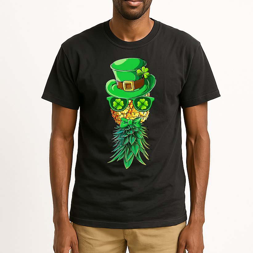 Mask Swinger Upside Down Pineapple Shamrock St Patrick's Day Tall T-Shirt