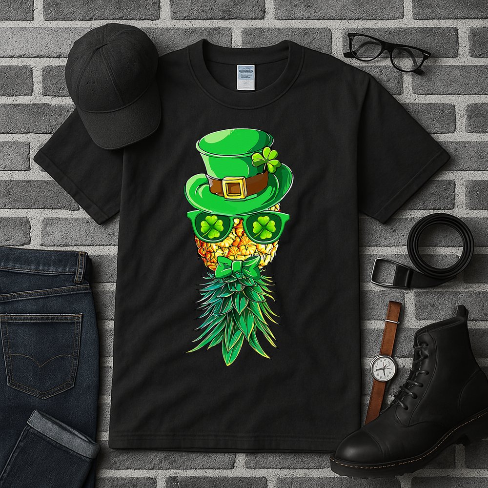 Mask Swinger Upside Down Pineapple Shamrock St Patrick's Day Tall T-Shirt
