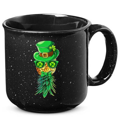 Mask Swinger Upside Down Pineapple Shamrock St Patrick's Day 15oz Campfire Ceramic Mug