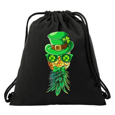 Mask Swinger Upside Down Pineapple Shamrock St Patrick's Day Drawstring Bag