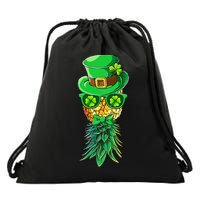 Mask Swinger Upside Down Pineapple Shamrock St Patrick's Day Drawstring Bag