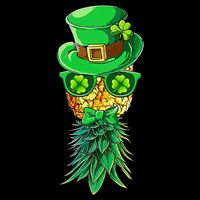Mask Swinger Upside Down Pineapple Shamrock St Patrick's Day Drawstring Bag