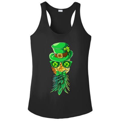 Mask Swinger Upside Down Pineapple Shamrock St Patrick's Day Ladies PosiCharge Competitor Racerback Tank