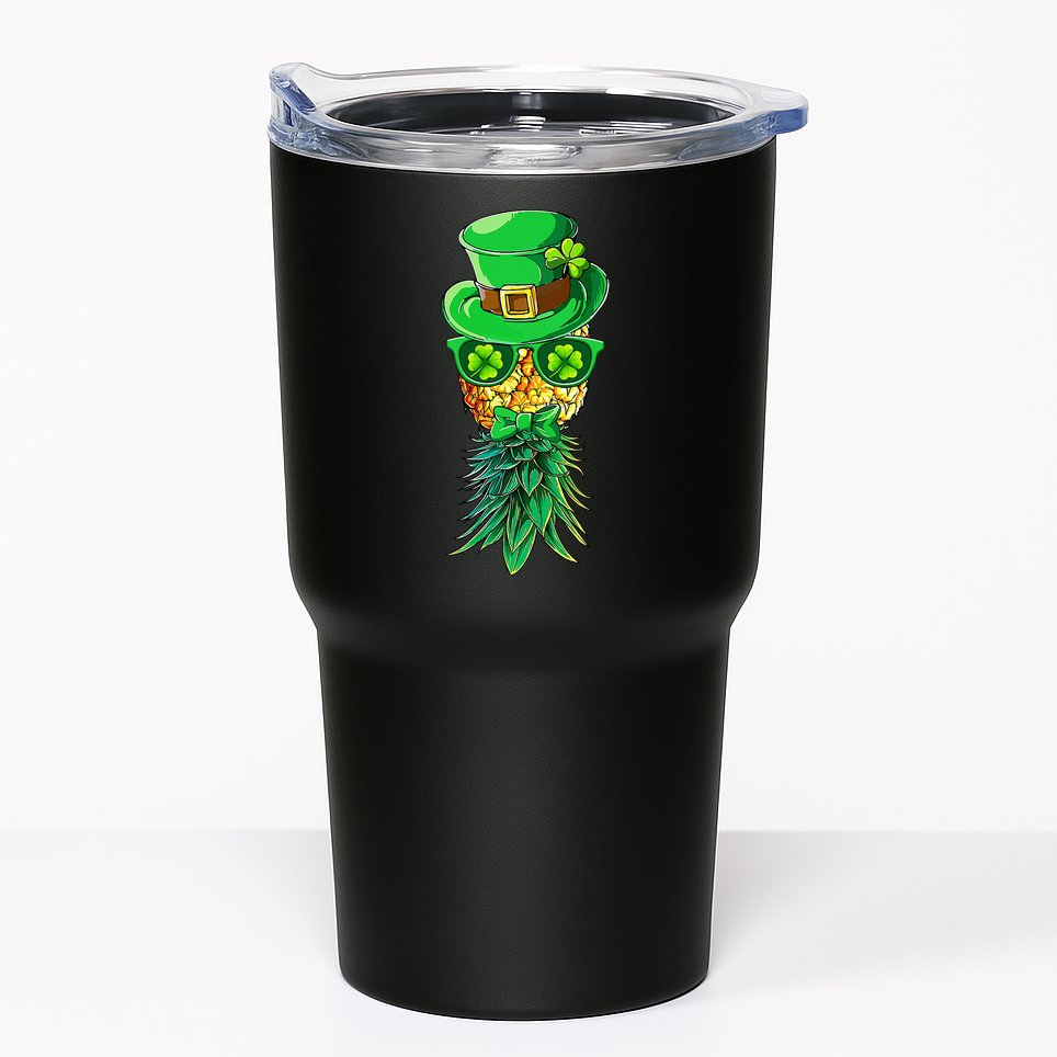 Mask Swinger Upside Down Pineapple Shamrock St Patrick's Day Tumbler