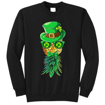 Mask Swinger Upside Down Pineapple Shamrock St Patrick's Day Tall Sweatshirt