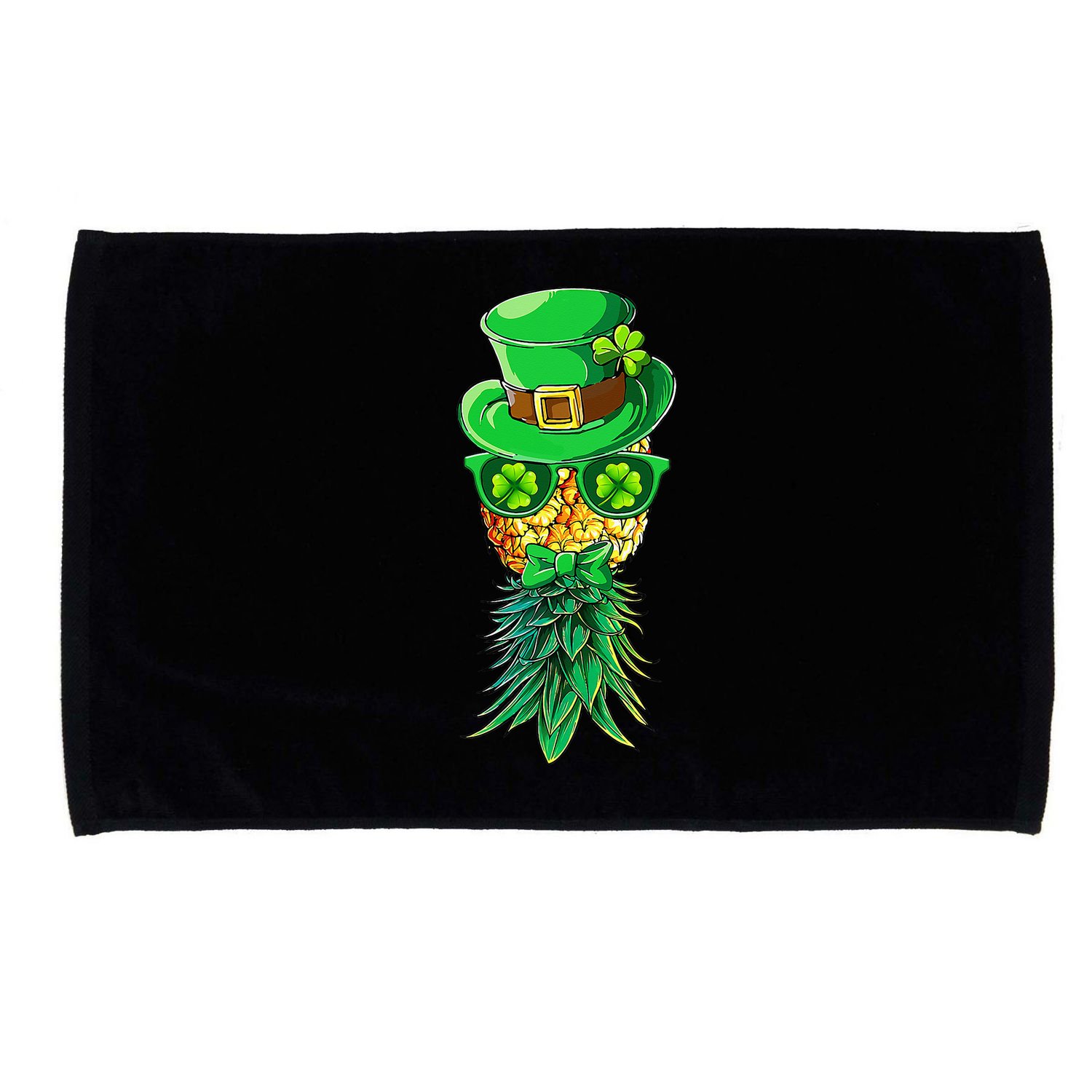 Mask Swinger Upside Down Pineapple Shamrock St Patrick's Day Microfiber Hand Towel