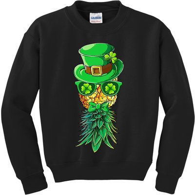 Mask Swinger Upside Down Pineapple Shamrock St Patrick's Day Kids Sweatshirt