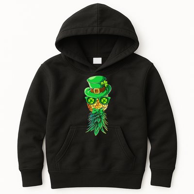 Mask Swinger Upside Down Pineapple Shamrock St Patrick's Day Kids Hoodie