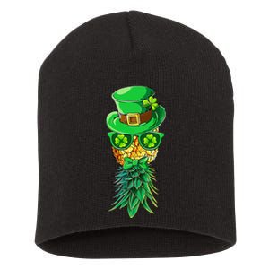 Mask Swinger Upside Down Pineapple Shamrock St Patrick's Day Short Acrylic Beanie