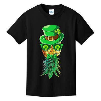 Mask Swinger Upside Down Pineapple Shamrock St Patrick's Day Kids T-Shirt