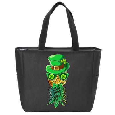 Mask Swinger Upside Down Pineapple Shamrock St Patrick's Day Zip Tote Bag