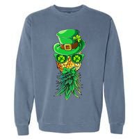 Mask Swinger Upside Down Pineapple Shamrock St Patrick's Day Garment-Dyed Sweatshirt