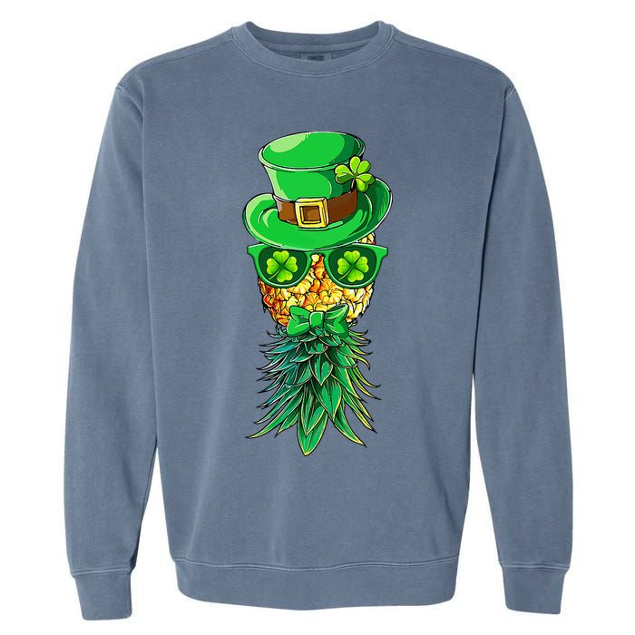 Mask Swinger Upside Down Pineapple Shamrock St Patrick's Day Garment-Dyed Sweatshirt