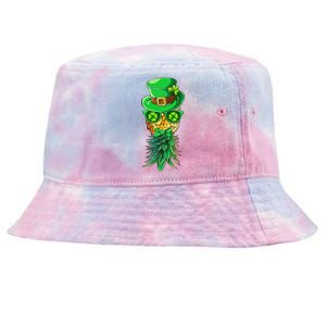 Mask Swinger Upside Down Pineapple Shamrock St Patrick's Day Tie-Dyed Bucket Hat