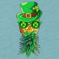 Mask Swinger Upside Down Pineapple Shamrock St Patrick's Day Sueded Cloud Jersey T-Shirt