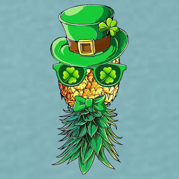 Mask Swinger Upside Down Pineapple Shamrock St Patrick's Day Sueded Cloud Jersey T-Shirt