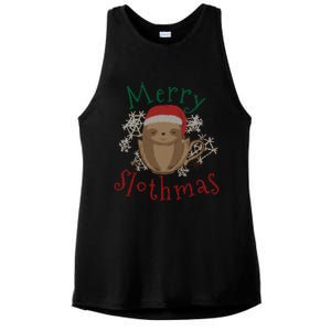 Merry Slothmas Ugly Christmas Gift Ladies PosiCharge Tri-Blend Wicking Tank