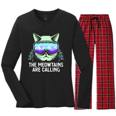 Mountain Skier's Ultimate Snowboard Women's Long Sleeve Flannel Pajama Set 